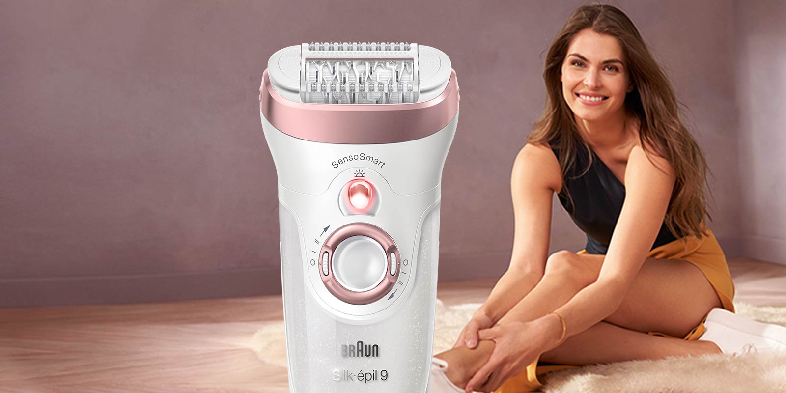 Braun Silk Epil 9 Epilator Hair Removal Wet/Dry -Purple