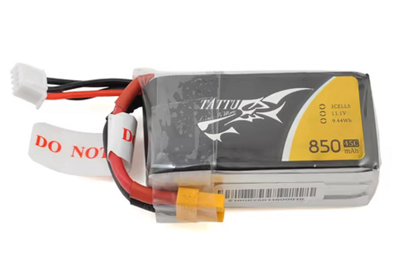 Tattu 3s LiPo Battery Pack 45C (11.1V/850mAh) w/XT-30 Connector