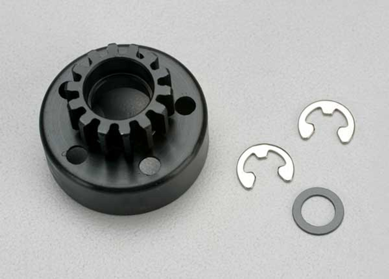 TRAXXAS Clutch bell (14-tooth)/5x8x0.5mm fiber washer (2)/ 5mm e-clip (requires 5x10x4mm ball bearings part #4609) (1.0 metric pitch)