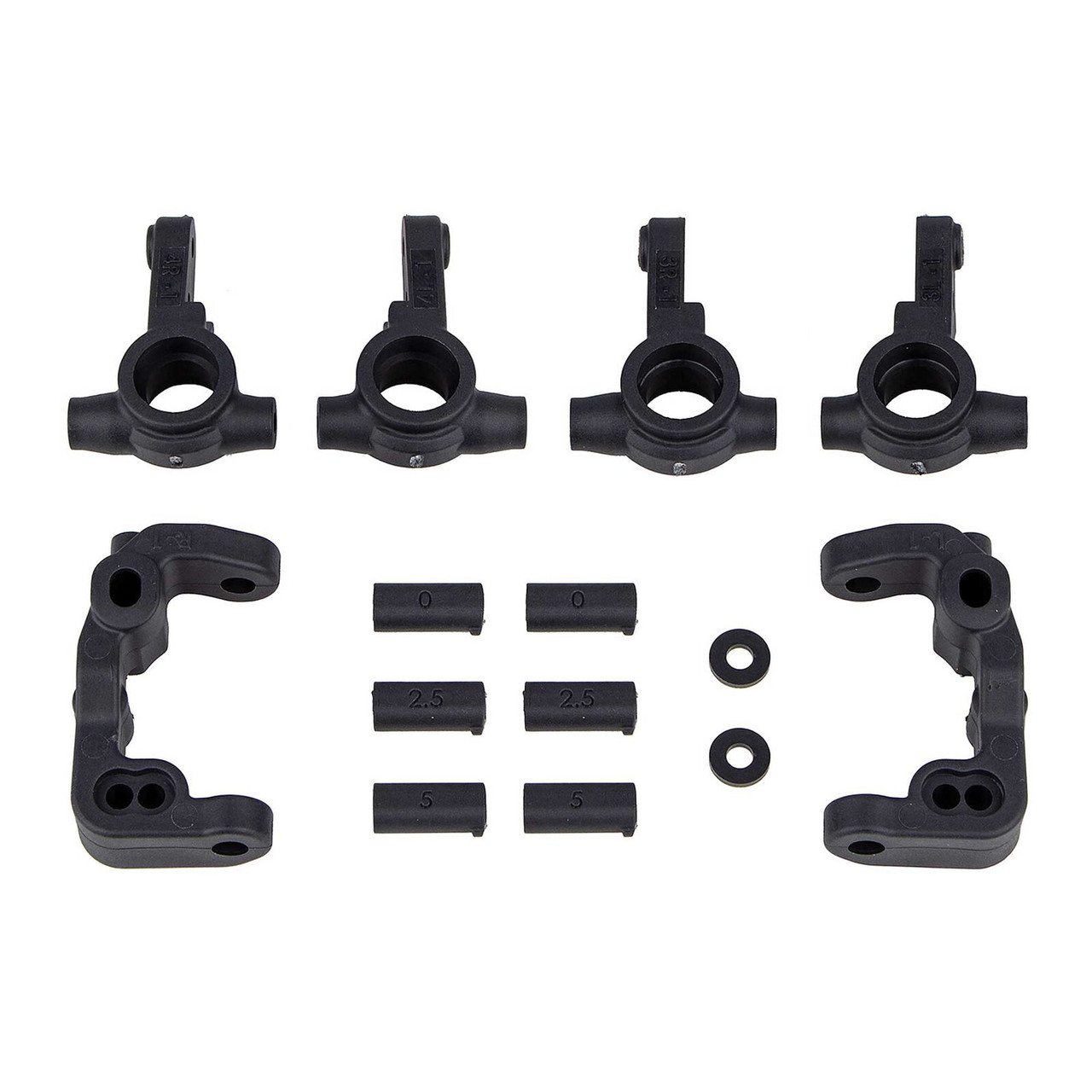 Team Associated RC10B6.4 -1mm Scrub Caster & Steering Blocks (Carbon)