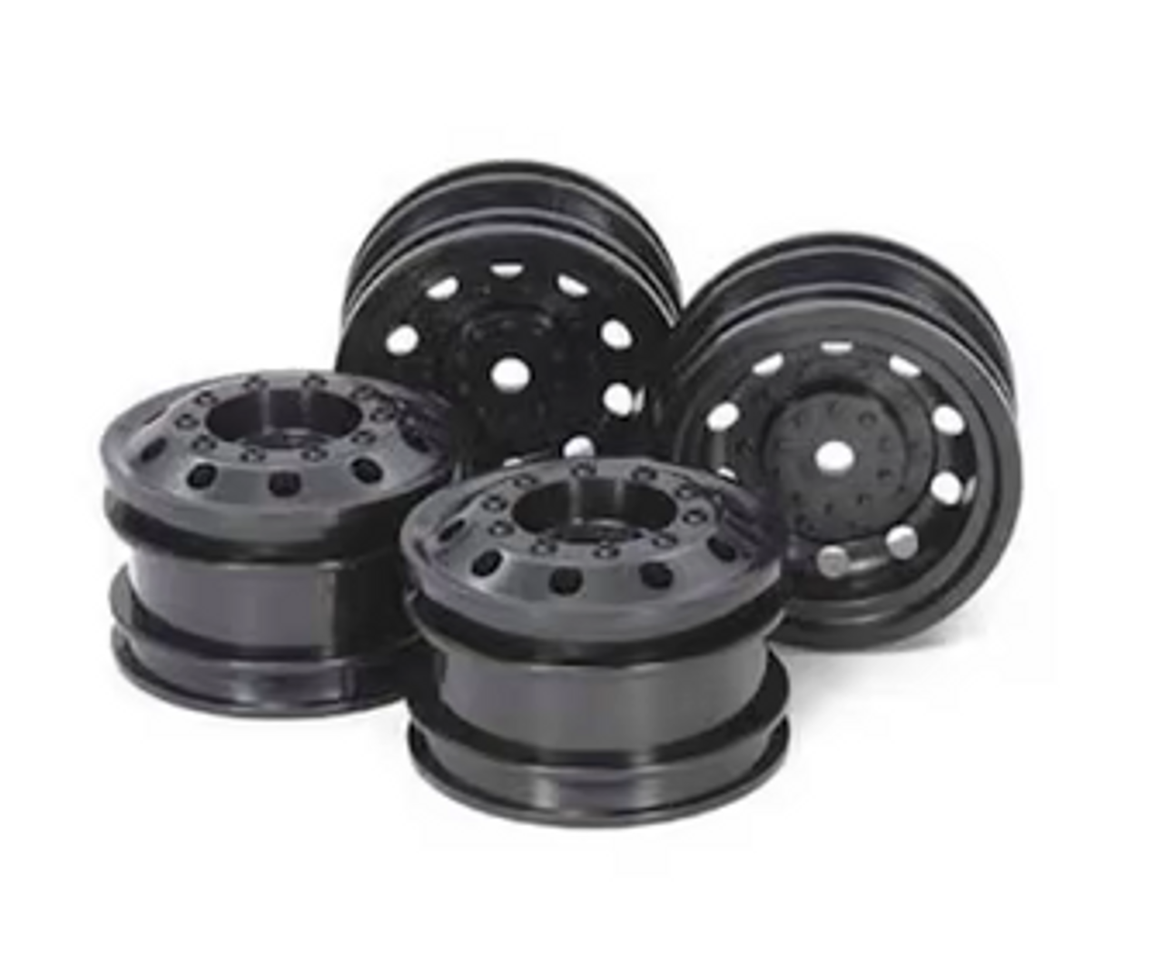 Tamiya TT-01 Type-E Racing Truck Wheels (Black) (4)