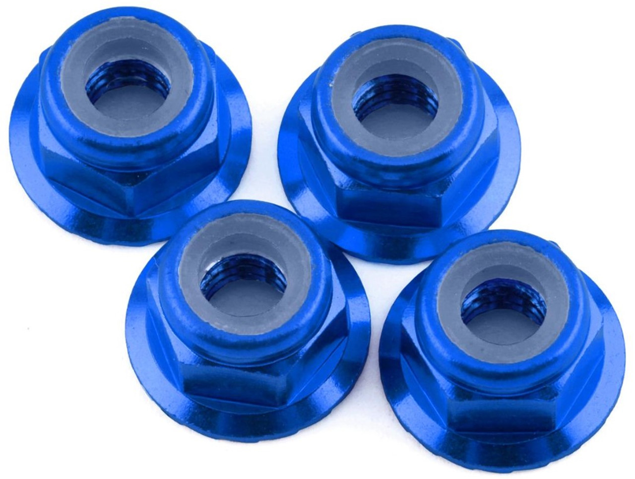 1UP Racing 4mm Serrated Aluminum Locknuts (Dark Blue) (4) 1UP80592