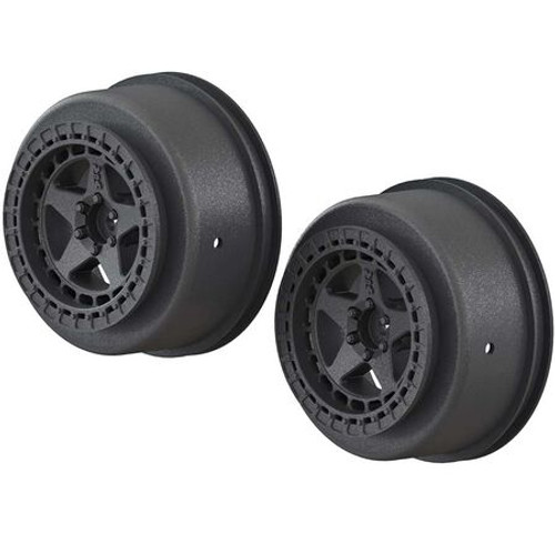 ARRMA AR510096 SC 2.2/3.0 Wheel 14mm Hex Black (2)