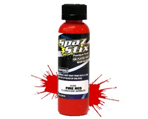 SPAZ STIX FIRE RED FLUORESCENT AIRBRUSH PAINT 2OZ