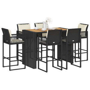 Garden Bar Set Black PE rattan 7 Piece Set UV-resistant materials A949-3328902 Garden Bar Set Black PE rattan 7 Piece Set UV-resistant materials A949-3328902