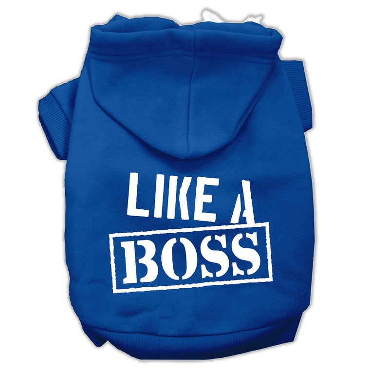 Like a Boss Screen Print Pet Hoodies Blue Size XXL S528-62-116 XXLBL