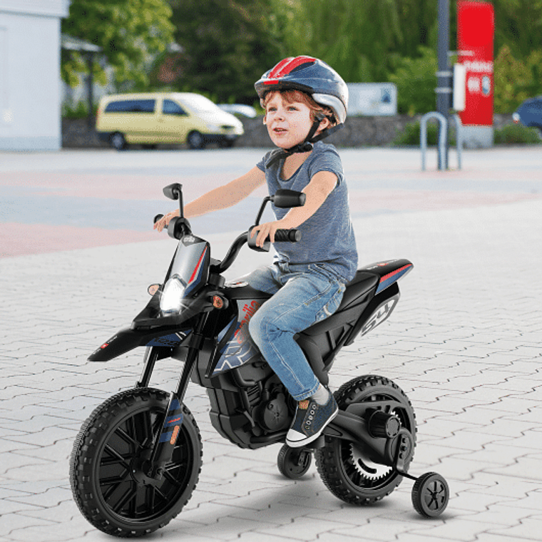 Aprilia Licensed Kids Ride On Motorcycle with 2 Training Wheels-Navy - Color: Navy D681-TQ10143US-NY