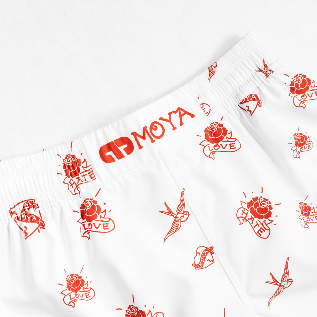 LOVE X HATE WHITE TRAINING SHORTS