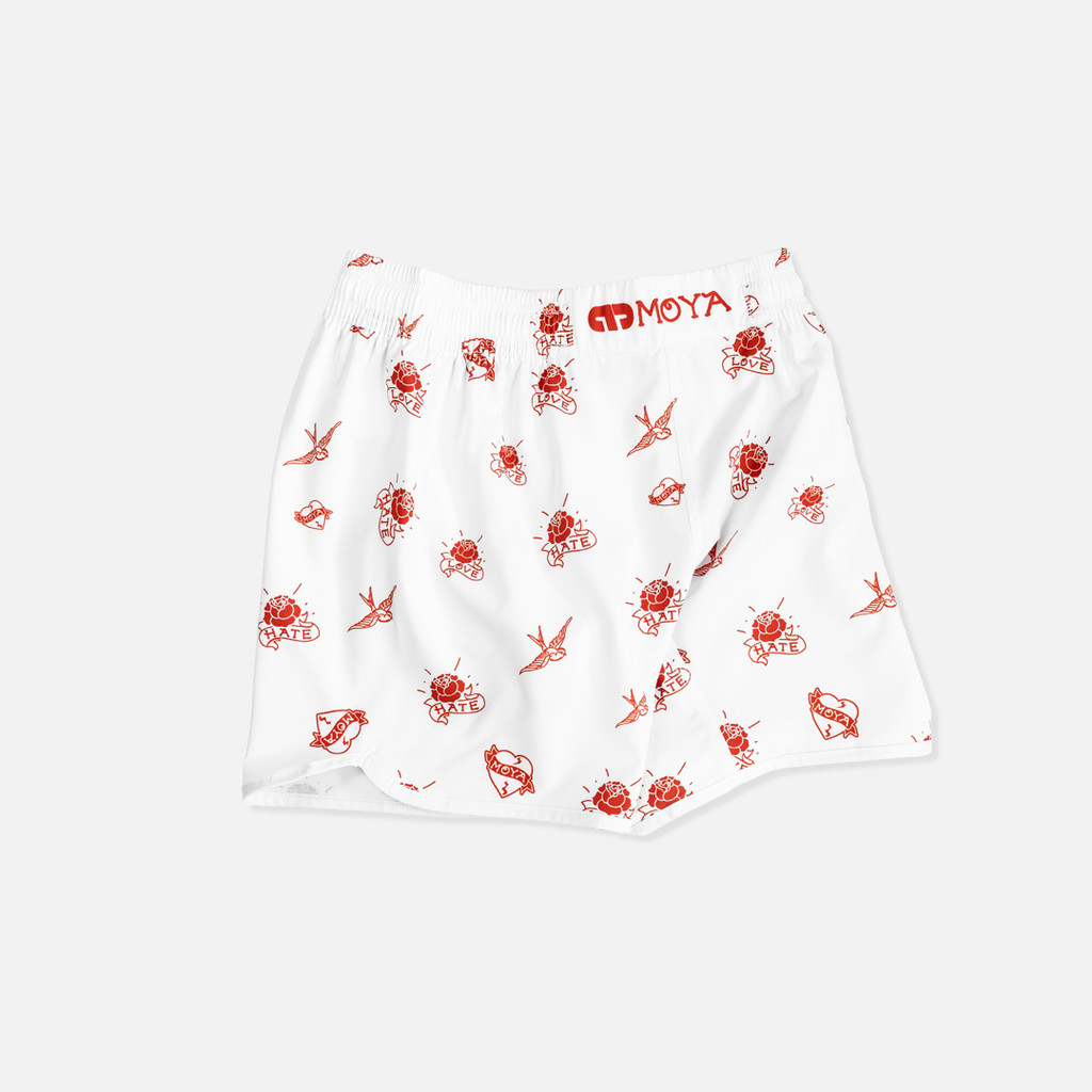 LOVE X HATE WHITE TRAINING SHORTS