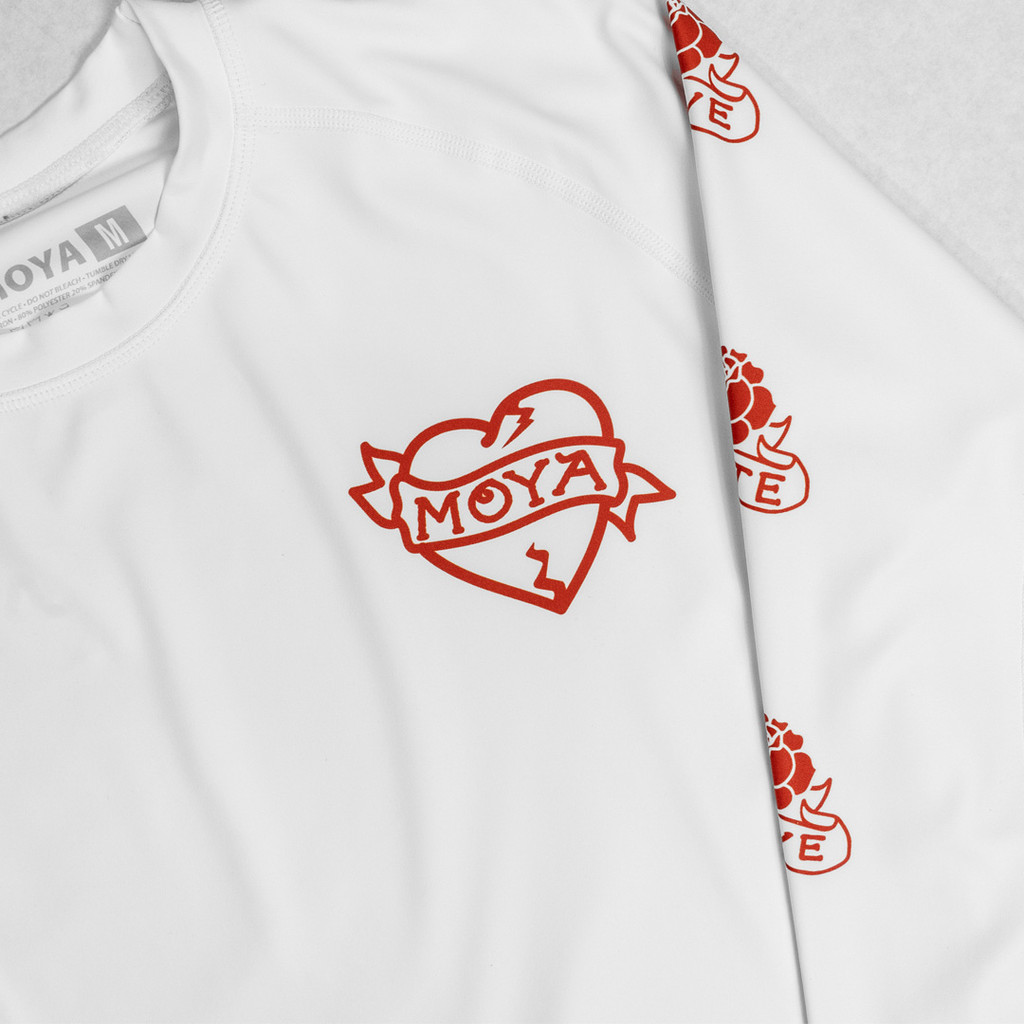 LOVE X HATE WHITE KIDS LS RASH GUARD