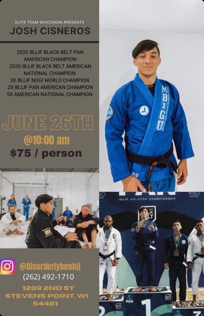 Jiu Jitsu Blackbelt Josh Cisneros Seminar June 26th, 2021 - Elite Team Wisconsin 