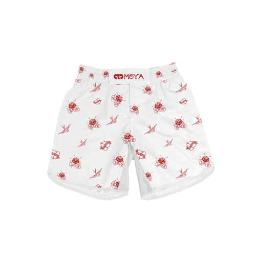 LOVE X HATE WHITE TRAINING SHORTS