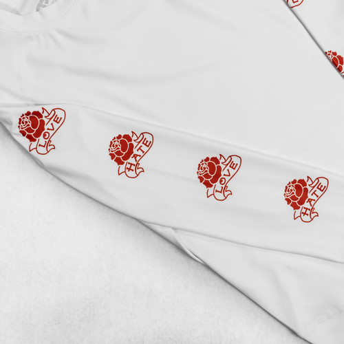 LOVE X HATE WHITE LS RASH GUARD