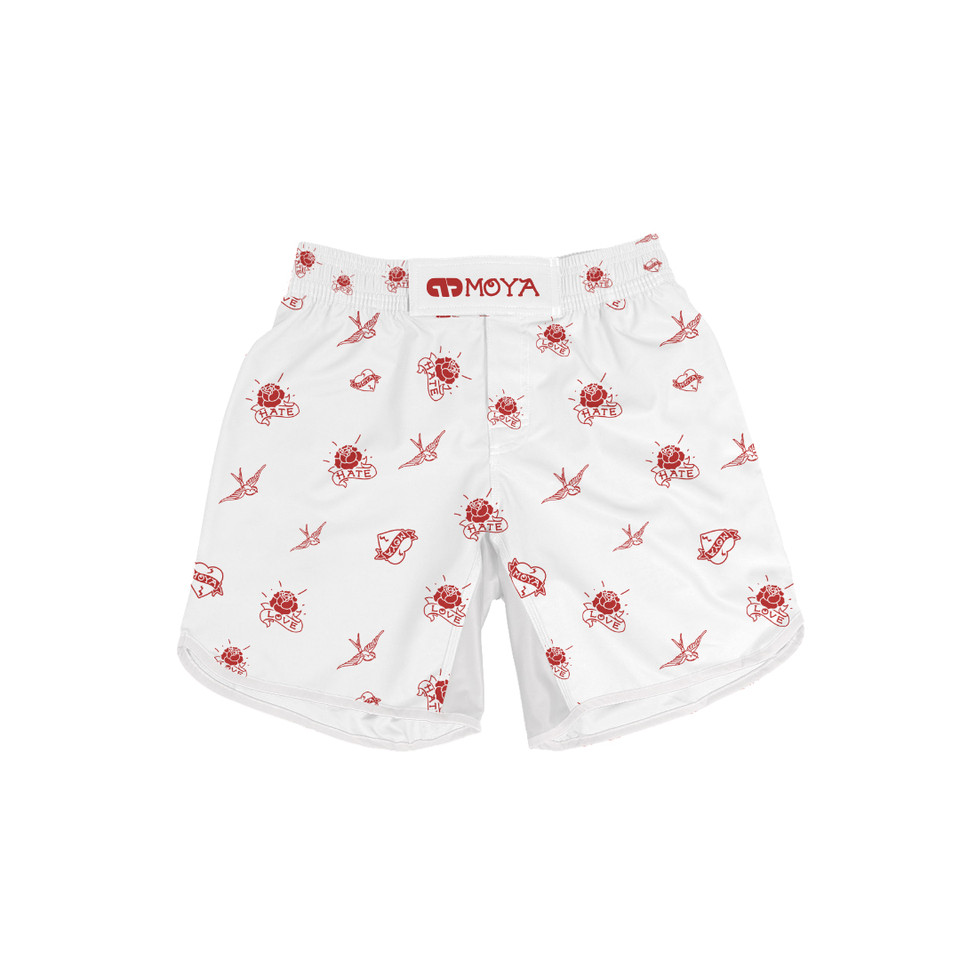 LOVE X HATE WHITE TRAINING SHORTS