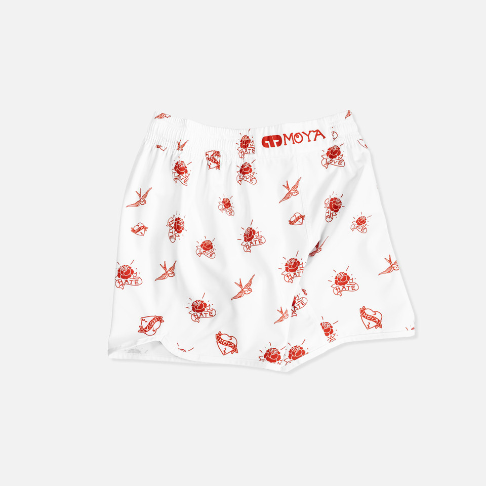 LOVE X HATE WHITE TRAINING SHORTS