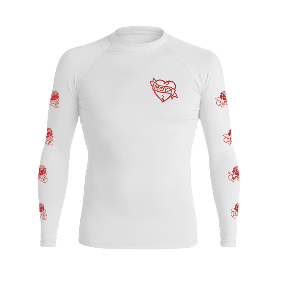 LOVE X HATE WHITE LS RASH GUARD