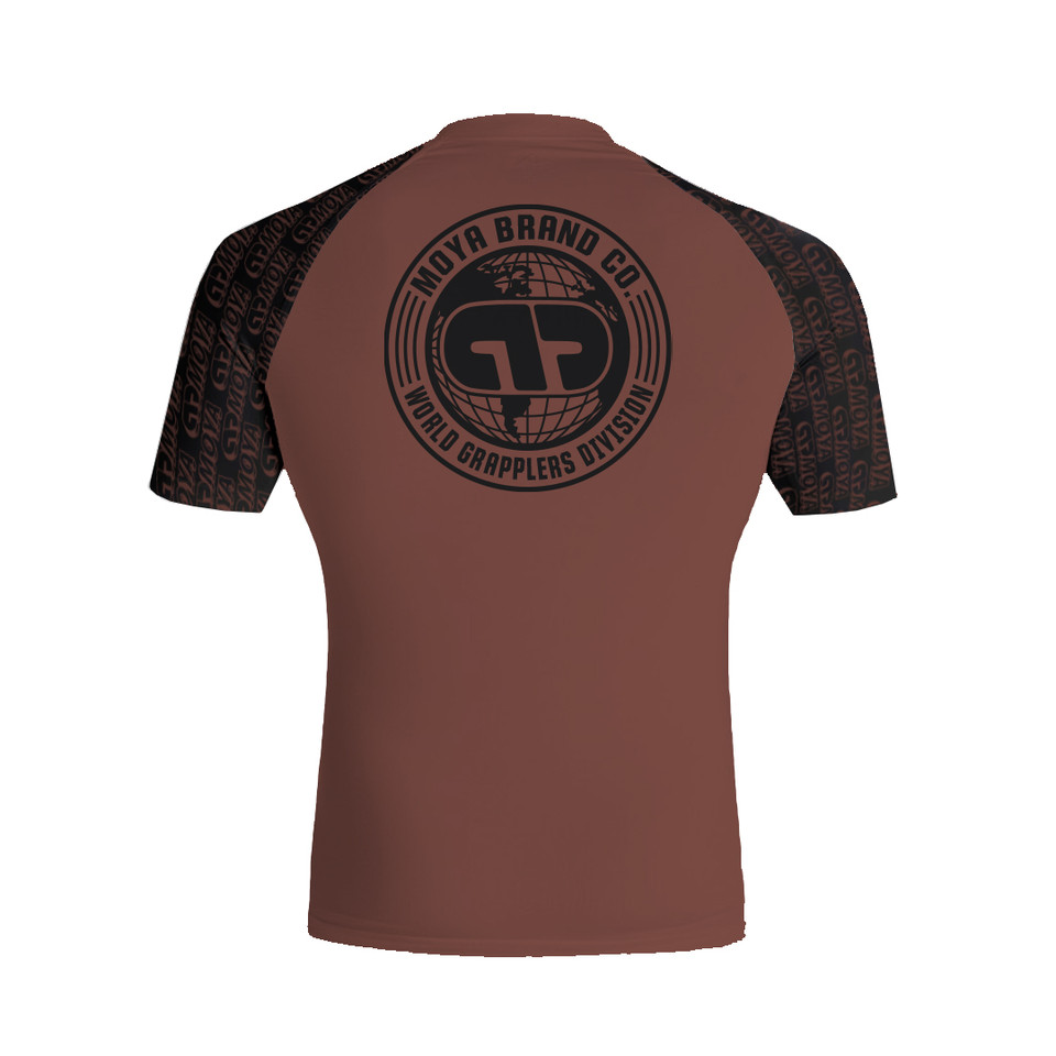 25 BROWN SS RASH GUARD