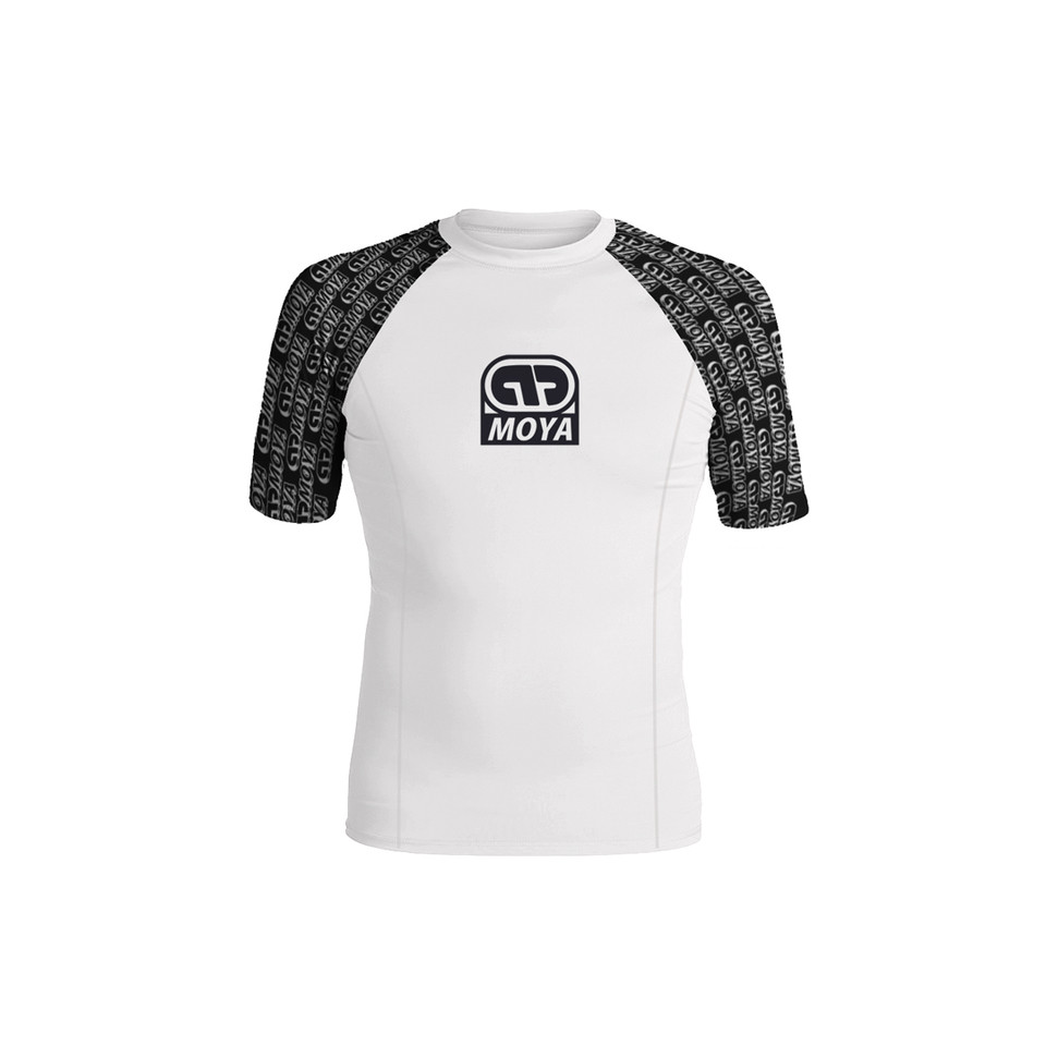 25 KIDS WHITE SS RASH GUARD