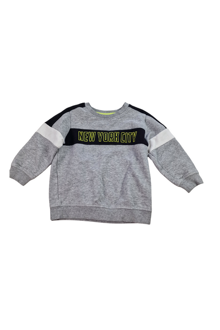 Boys’ New York City Grey Jumper – Age 2/3 Years – Preloved & City-Ready!