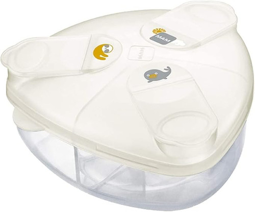 MAM Milk Powder Dispenser Box – White | 3-Serving, No-Spill, Snap-Happy Formula Hero