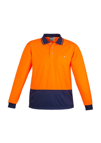Unisex Hi Vis Basic Spliced Polo - Long Sleeve