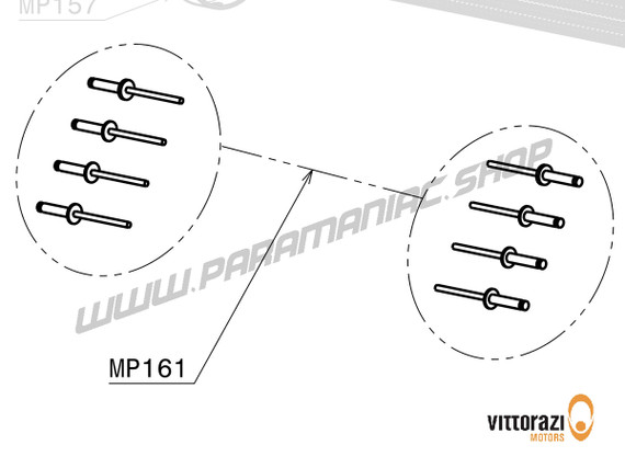 MP161 - Inox-Niete Ø 5 mm (Satz mit 10 Stück) - Moster185 Plus