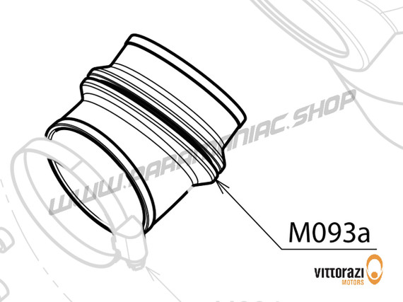 M093a - Airbox-Gummikrümmer ohne eingebauten Schwamm - Moster185 Plus