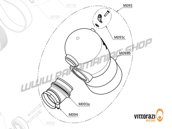 M093 - Airbox-Schalldämpfer komplett - Moster185 Plus