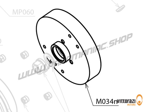 M034n - Schwungrad (Selettra) ohne eingebaute Aluminium-Zahnscheibe ◊ - Moster185 Plus