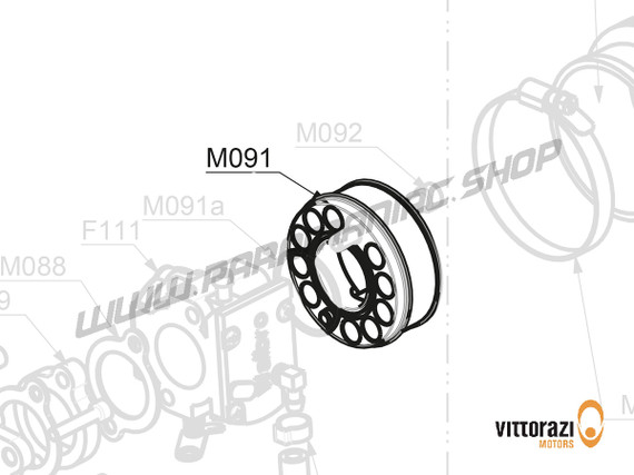 M091 - Air-Box-Anschlussstück aus Kunststoff und O-Ring aus Viton  - Fly100 Evo2