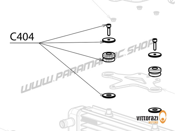  Vittorazi Cosmos 300 - C404 - Heizkörperbefestigungssatz (4er-Satz) 