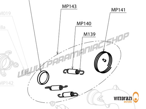 Vittorazi Moster 185 Silent MY20 - MP143 - Bronze-Buchse 20/25 hours mit Federn und Security cables - Vittorazi Motors | Paramaniac Shop