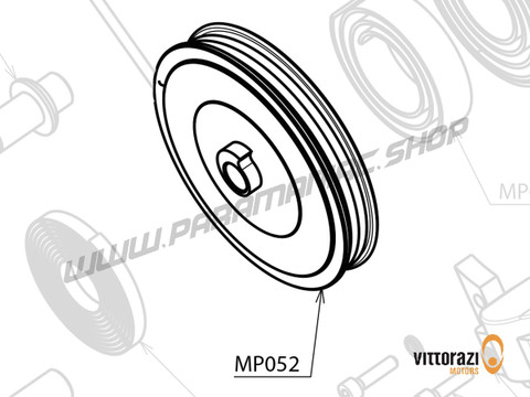 Vittorazi Moster 185 Silent MY25 - MP052 - Kunststoff Riemenscheibe mit montiert Leichtstart Feder und Seil - Vittorazi Motors | Paramaniac Shop