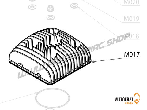 Vittorazi Moster 185 Silent MY25 - M017 - Zylinder Kopf und O-Ring - Vittorazi Motors | Paramaniac Shop