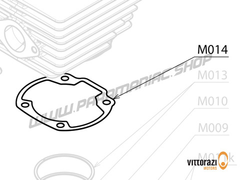 Vittorazi Moster 185 Silent MY25 - M014 - Zylinder Dichtung - 0,20/0,30/0,40/0,50 mm (Set von 5) - Vittorazi Motors | Paramaniac Shop