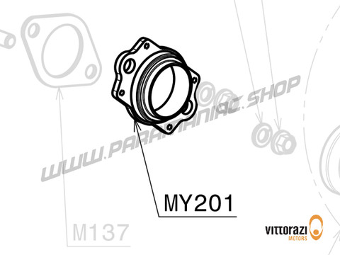 Vittorazi Moster 185 Plus MY25 - MY201 - Auspuff Flansch mit montiert Buchse 40/50 hours und Federn MY25 - Vittorazi Motors | Paramaniac Shop