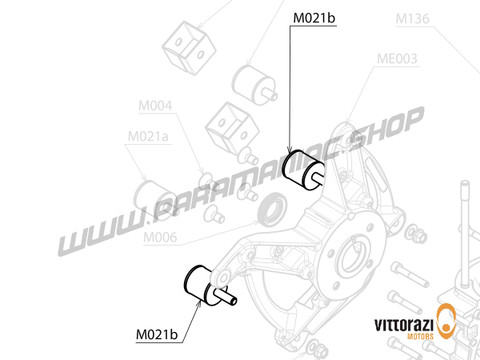 Vittorazi Moster 185 Plus MY25 - M021b - Schwingungsdämpfung Halterung 30 x 30 mm - M8 x 25 mm (Set von 2) - Vittorazi Motors | Paramaniac Shop