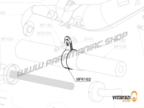 Vittorazi Moster 185 Factory MY25 - MFR162 - Schalldämpfer Carbon Halter für Carbon Rohr mit Gummi Distanzstück - Vittorazi Motors | Paramaniac Shop