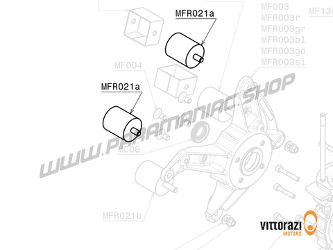 Vittorazi Moster 185 Factory MY25 - MFR021a - Schwingungsdämpfung Halterung 40 x 45 mm - M8 x 15 mm (Set von 2) - Vittorazi Motors | Paramaniac Shop