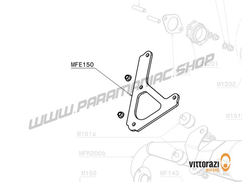 Vittorazi Moster 185 Factory MY25 - MFE150 - Carbon Auspuff Halterung Platte - Vittorazi Motors | Paramaniac Shop