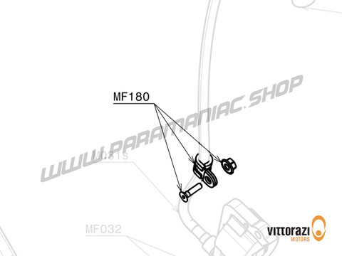 Vittorazi Moster 185 Factory MY25 - MF180 - Rohr Halteklemme 08/12 mm, Titan Schraube 4 x 20 mm Tsei und Mutter M4 - Vittorazi Motors | Paramaniac Shop