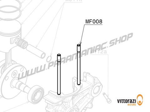 Vittorazi Moster 185 Factory MY25 - MF008 - Titan Zylinder Gewindestift 8 x 148 mm (Set von 4) - Vittorazi Motors | Paramaniac Shop