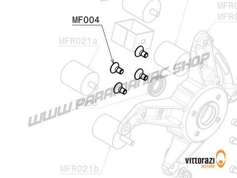 Vittorazi Moster 185 Factory MY25 - MF004 - Titan Schraube 8 x 16 mm Tsei DIN 7991 (Set von 4) - Vittorazi Motors | Paramaniac Shop