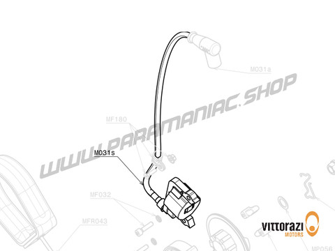 Vittorazi Moster 185 Factory MY25 - M031s - Electronic Zündung Spule (Selettra) mit Zündung-Stecker Kappe und Schrauben - Vittorazi Motors | Paramaniac Shop