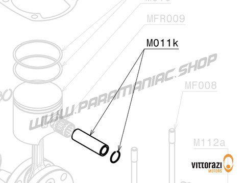 Vittorazi Moster 185 Factory MY25 - M011k - Kolben Stift Ø 16 mm und Stift Arretierung Ring (Set von 2) - Vittorazi Motors | Paramaniac Shop