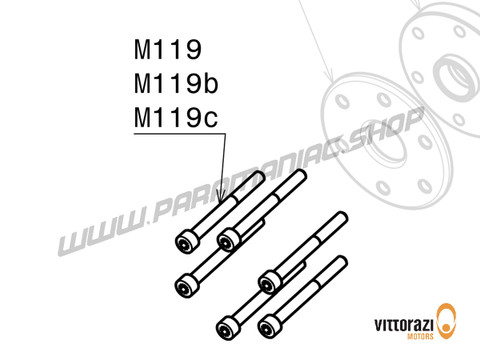 Vittorazi Moster 185 MY25 - M119 - Schraube 6 x 50 mm Tcei DIN 912 (Set von 10) - Vittorazi Motors | Paramaniac Shop
