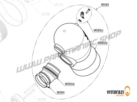Vittorazi Moster 185 MY22 - M093 - Luft-Box Schalldämpfer Komplett - Vittorazi Motors | Paramaniac Shop