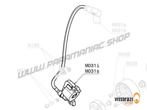 Vittorazi Moster 185 MY25 - M031i - Electronic Zündung Spule (IDM) mit Zündung-Stecker Kappe und Schrauben ◊ - Vittorazi Motors | Paramaniac Shop
