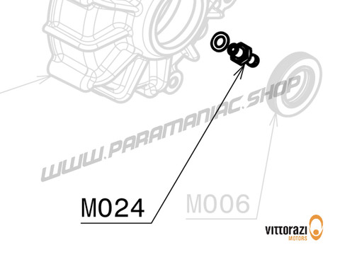 Vittorazi Moster 185 MY25 - M024 - Messing Verbindungsstück, Schraube 6 x 6 mm Tbei DIN 7380 und Kupfer Scheibe - Vittorazi Motors | Paramaniac Shop