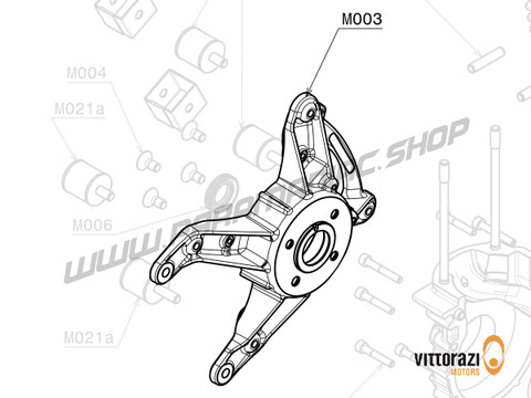Vittorazi Moster 185 MY20 - M003 - Motor Gehäuse Halterung mit Öl Dichtung und Schrauben, Schwarz (Manuell Start Version) - Vittorazi Motors | Paramaniac Shop